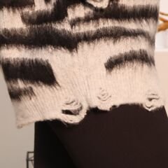 Sakallı Gri Zebra Hırka